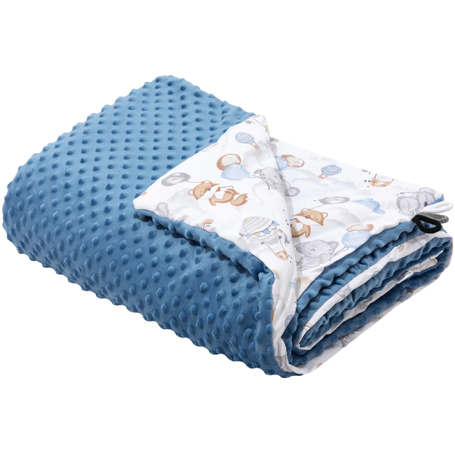 JUKKI Soft Baby Blanket 100x140cm Balloon Friends & Denim Minky