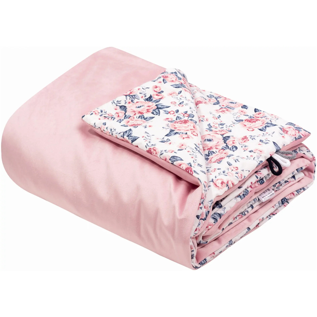JUKKI Soft Baby Blanket 100x140cm Roses & Smokey pink Soft Velvet