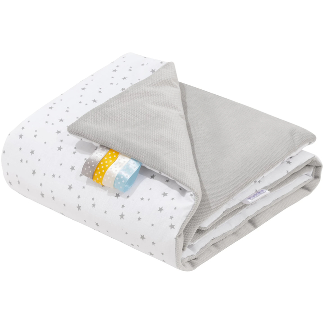 JUKKI Soft Baby Blanket 55x75cm Twinkle Stars & Grey Velvet