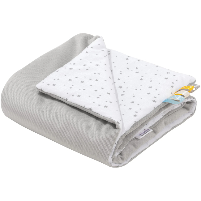 JUKKI Soft Baby Blanket 55x75cm Twinkle Stars & Grey Velvet