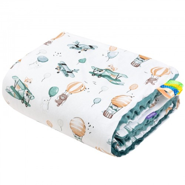 JUKKI Soft Baby Blanket 100 x 140 cm - Balloon travel