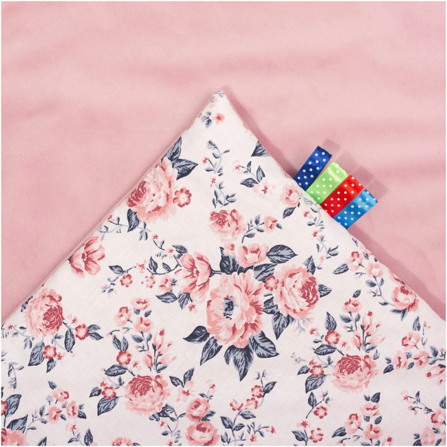 Jukki Κουβέρτα Βαμβακερή 2πλής Όψης 75x100cm Roses & Smokey Ροζ Soft βελούδο