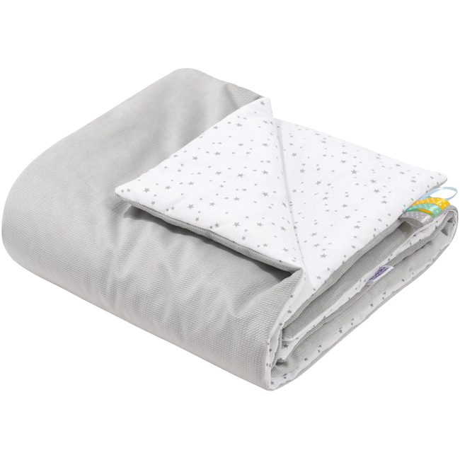 Jukki Double Sided Cotton Blanket 75x100cm Twinkle Stars & Grey Velvet
