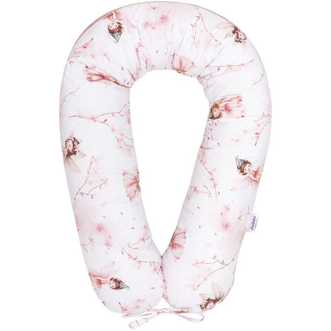 JUKKI V Type Πολυλειτουργικό Μαξιλάρι Θηλασμού και Εγκυμοσύνης 170cm Little Fairy & Smokey Pink Βελούδο