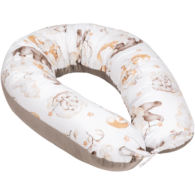 JUKKI V Type Multifunctional Nursing and Pregnancy Pillow 170cm Sweet Teddy & Λάτε βελούδο