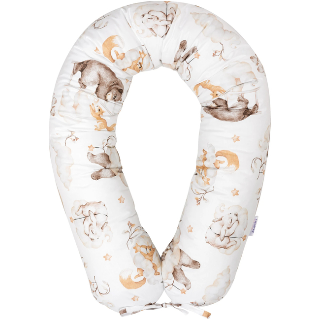 JUKKI V Type Multifunctional Nursing and Pregnancy Pillow 170cm Sweet Teddy & Λάτε βελούδο