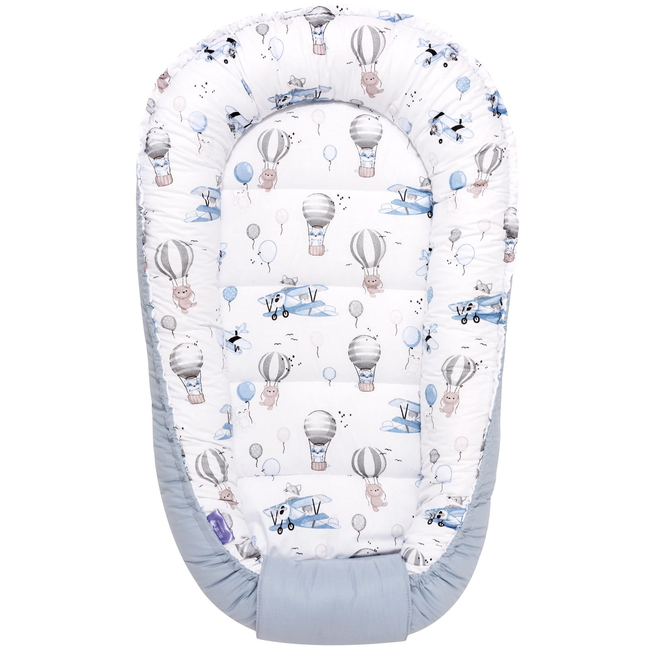 Jukki Χειροποίητο Σετ Baby Nest 5 τμχ Φωλιά Μωρού 90x50cm 0+μηνών balloon travel blue 5904506810741
