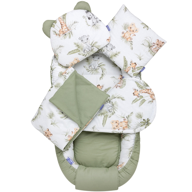 Jukki Χειροποίητο Σετ Baby Nest 5 τμχ Φωλιά Μωρού 100x55 0+μηνών Savanna Fun 5904506809714