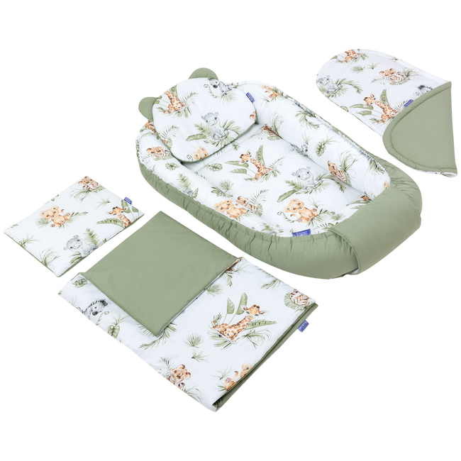 Jukki Χειροποίητο Σετ Baby Nest 5 τμχ Φωλιά Μωρού 100x55 0+μηνών Savanna Fun 5904506809714