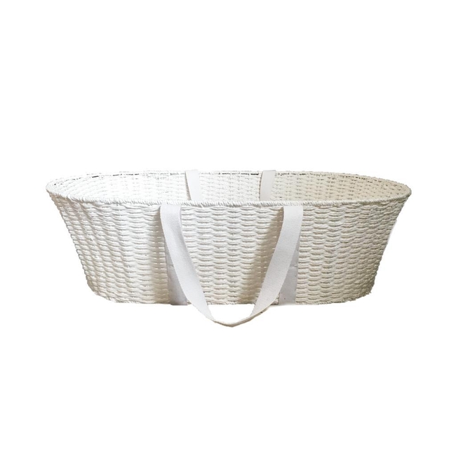 Hand-woven Baby Moses Basket Dream for mattress 72x33cm White