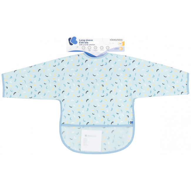 Kikka Boo Waterproof Bib with Sleeves & Dust Collector Arty Blue Pattern 31303030060