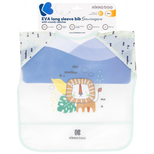 Kikka Boo Waterproof Bib with Sleeves & Dust Collector Savanna Mint 31303030033