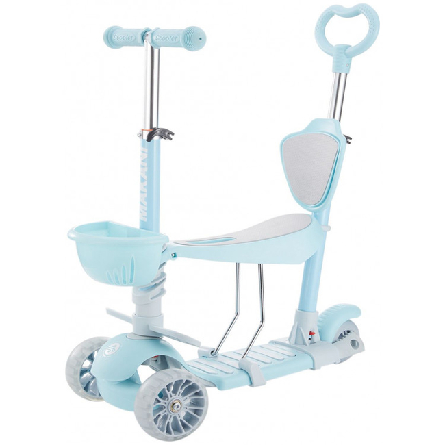 Kikka boo BonBon Scooter 4 in 1 Παιδικό Πατίνι 3 Τροχοί Κάθισμα Λαβή Γονέα Candy Blue 31006010097