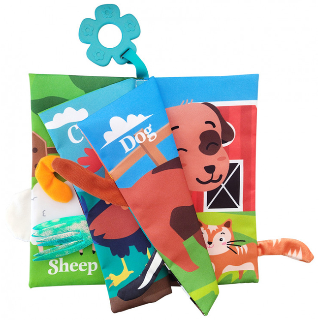 Kikka Boo Educational cloth book with teether Farm tails 31201010269