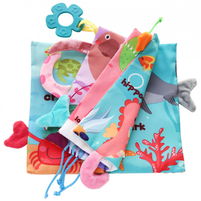 Kikka Boo Educational cloth book with teether Ocean animals 31201010266