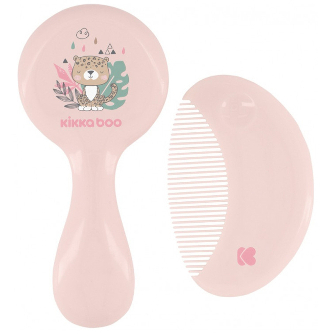 Kikka Boo Baby Brush Set And Comb Savanna Pink 31303040087