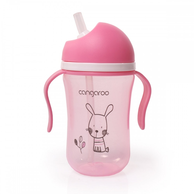 Cangaroo Bunny Training Cup 300ml with Straw 6+m Pink C0587