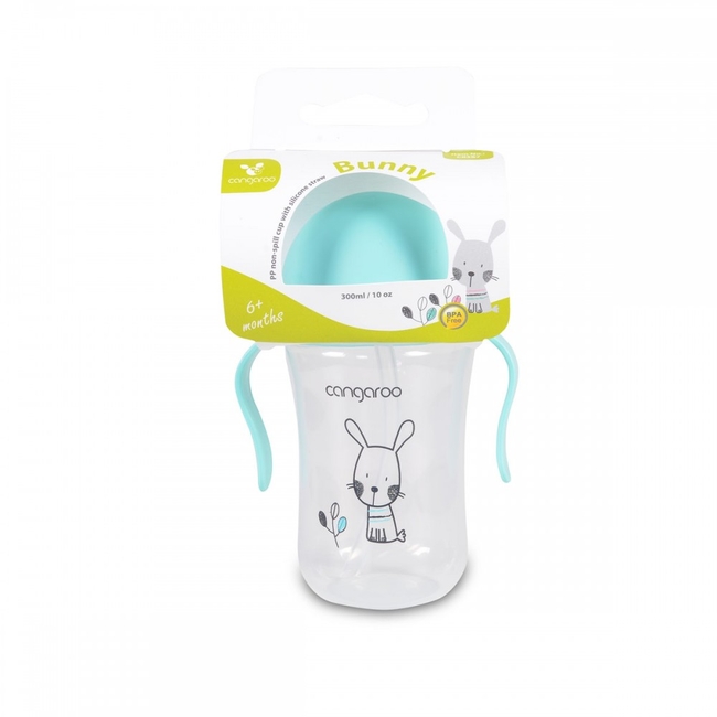 Cangaroo Bunny Εκπαιδευτικό Κύπελλο 300ml με Καλαμάκι 6+μ Γαλάζιο C0587