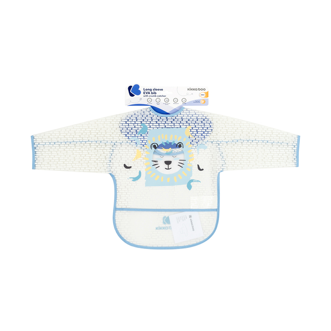 Kikka Boo Waterproof Bib with Sleeves & Dust Collector Arty Blue 31303030059