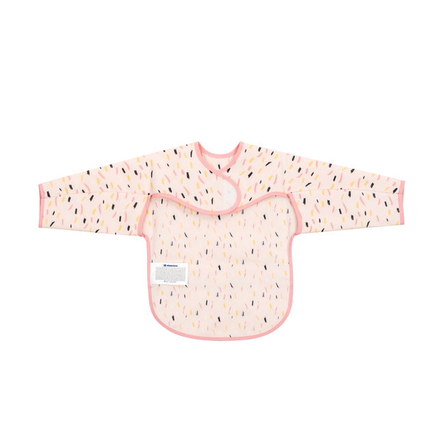 Kikka Boo Waterproof Bib with Sleeves & Dust Collector Arty Pink Pattern 31303030058