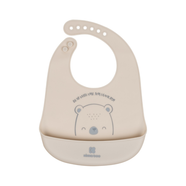 Kikka Boo Silicone Bib 4+ months Bear With Me Grey 31303030045