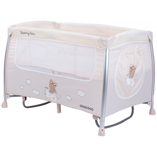 Kikka Boo Dreamy Playpen 2 levels play changing mat Cradle Bear Beige 31003010088