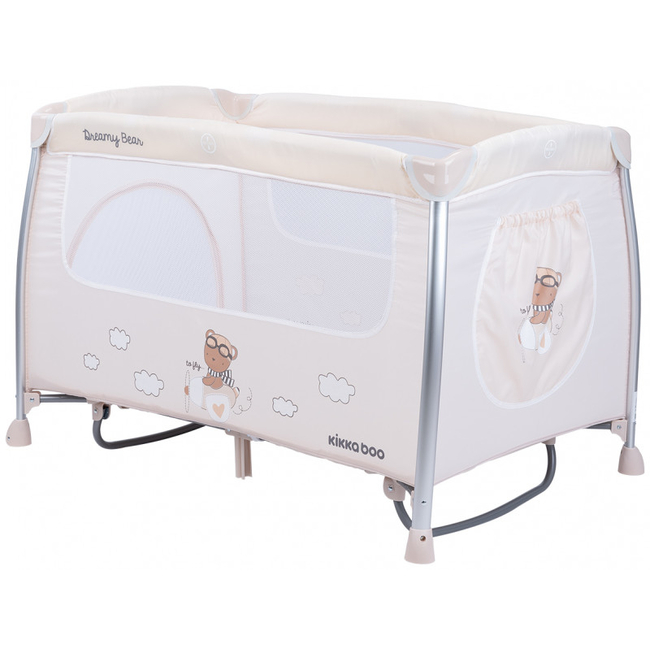 Kikka Boo Dreamy Playpen 2 levels play changing mat Cradle Bear Beige 31003010088