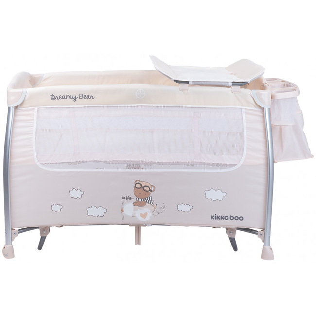 Kikka Boo Dreamy Playpen 2 levels play changing mat Cradle Bear Beige 31003010088