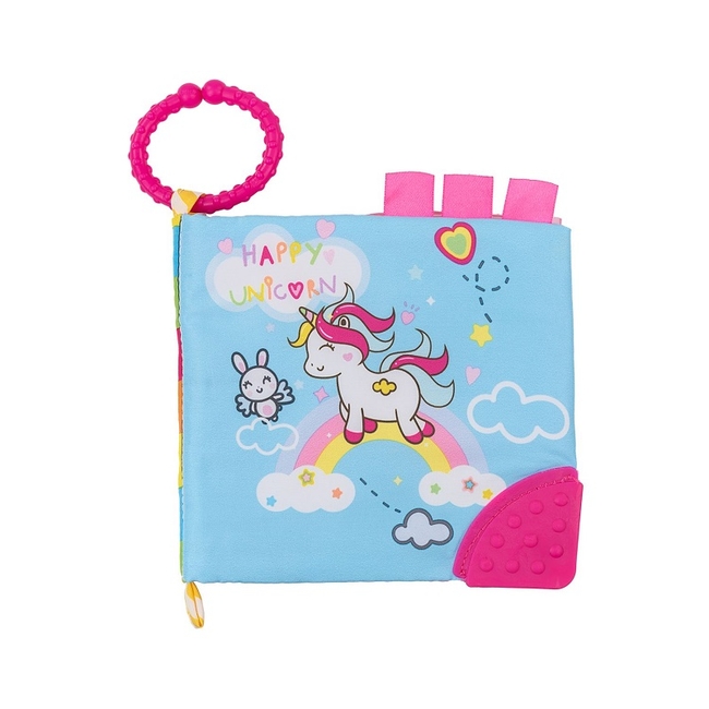 Kikka Boo Educational cloth book with teether - Happy Unicorn (31201010209)