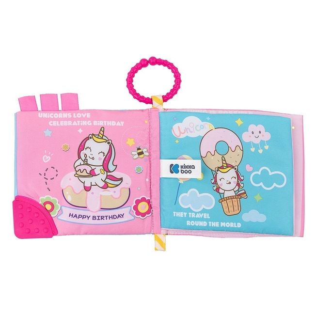 Kikka Boo Educational cloth book with teether - Happy Unicorn (31201010209)