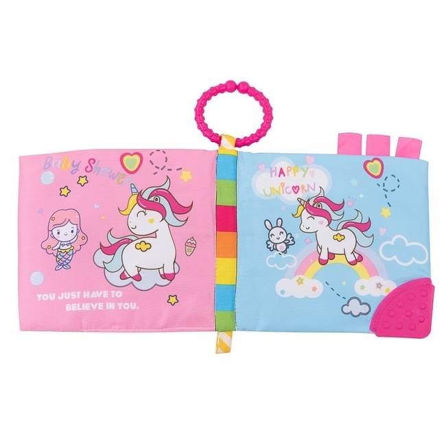 Kikka Boo Educational cloth book with teether - Happy Unicorn (31201010209)