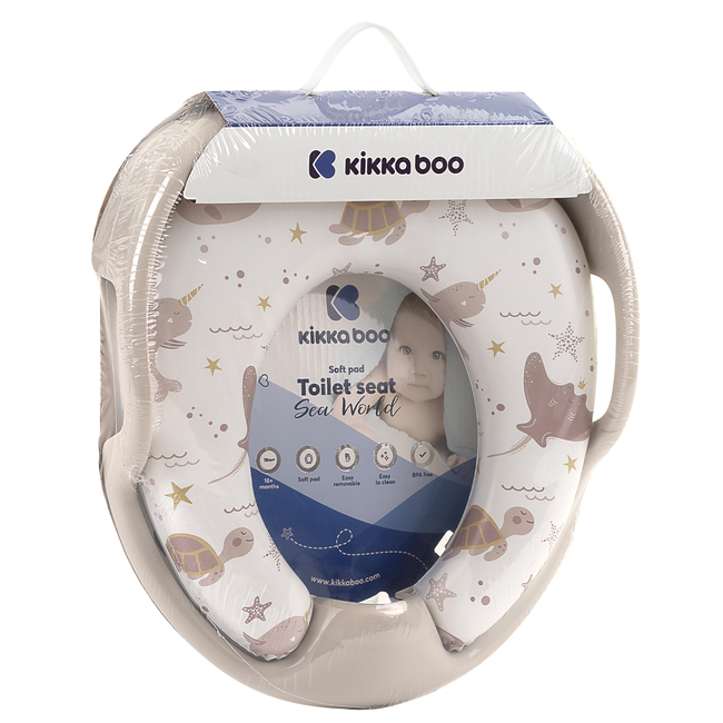 Kikka boo educational soft anatomic toilet seat with 18+M Sea World Beige 31403010012