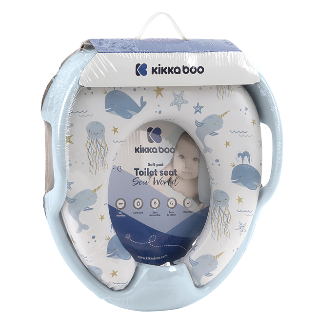 Kikka boo educational soft anatomic toilet seat with 18+M Sea World Blue 31403010011
