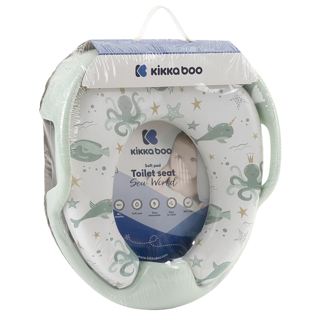 Kikka boo educational soft anatomic toilet seat with 18+M Sea World Mint 31403010009