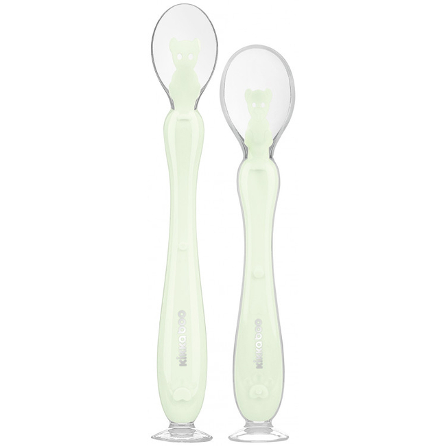 Kikka Boo silicon spoons with suction cup 2pcs Mint 31302040107