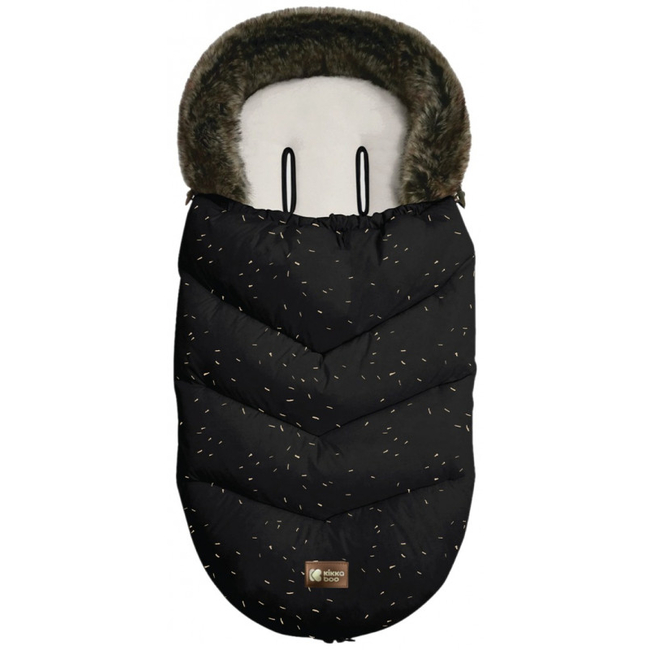Kikka Boo Luxury Fur Ποδόσακος για Παιδικό Καρότσι 95x45 cm Confetti Black 31108040093