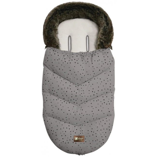 Kikka Boo Luxury Fur Stroller Footmuff 95x45 cm Dots Grey 31108040094