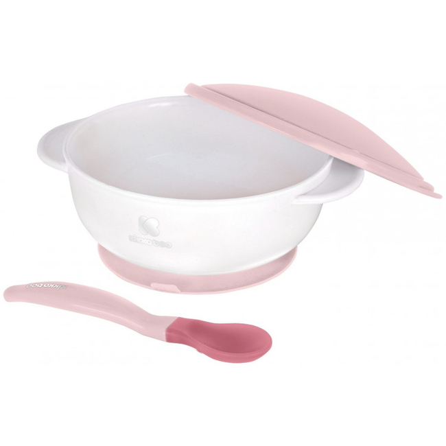 Kikka Boo Bowl with heat sensing spoon 250ml Pink 31302040076
