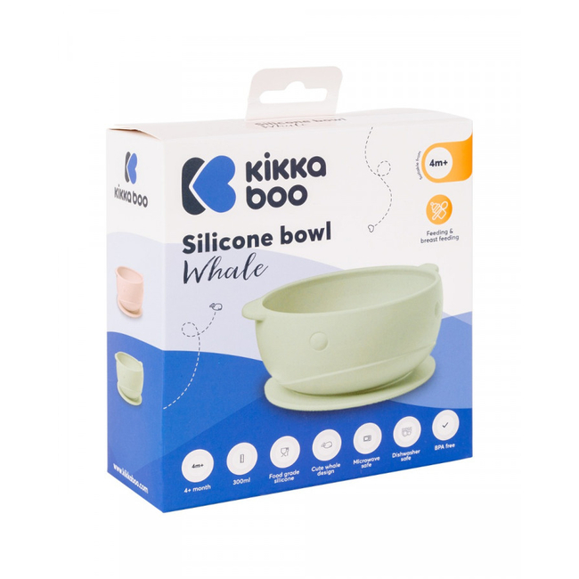 Kikka Boo Silicone Bowl 4+ months Whale Mint 31302040119