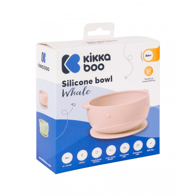 Kikka Boo Silicone Bowl 4+ months Whale Pink 31302040118