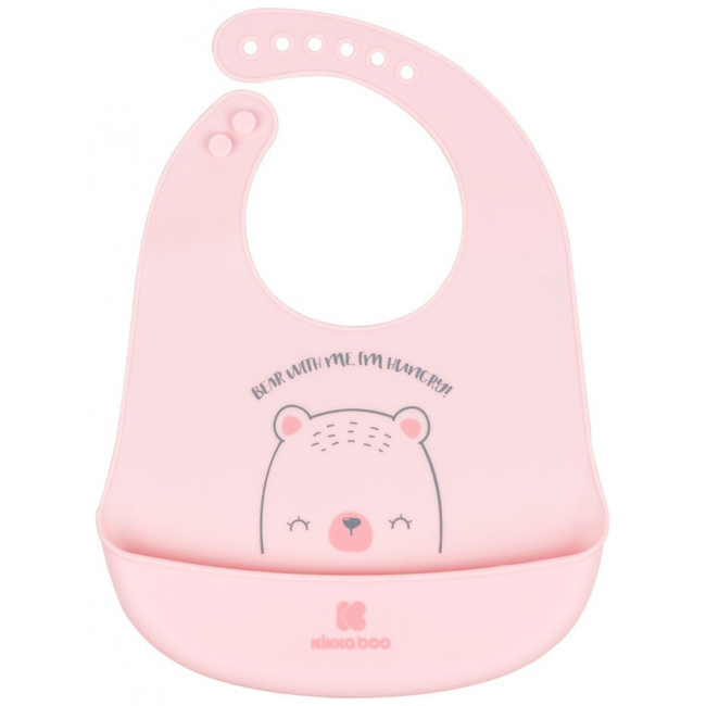 Kikka Boo Silicone Bib 4+ months Bear With Me Pink 31303030042