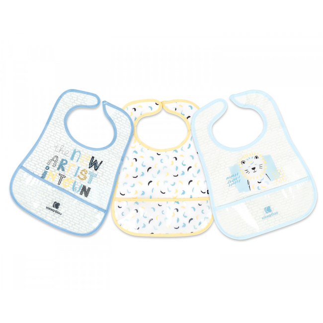 Kikka Boo Set of 3 Bibs with crumb catcher Arty pink 31303030055 [CLONE]