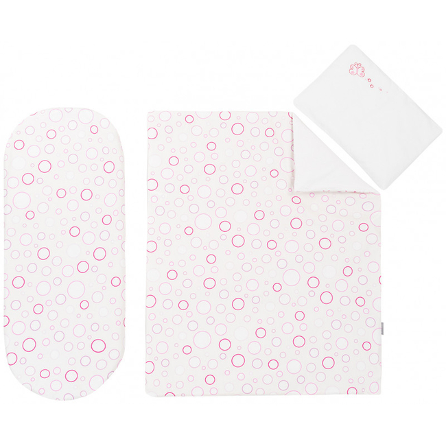 Kikka Boo carry cot Bedding Set Pink Circles 41101060093