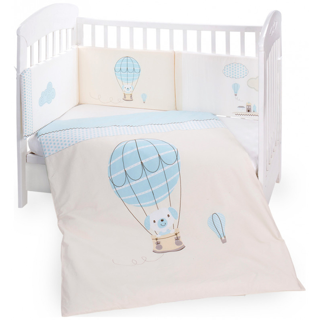 Kikka Boo 3 piece cot bed sheet 70x140 cm Puppy on Balloon 41101020078