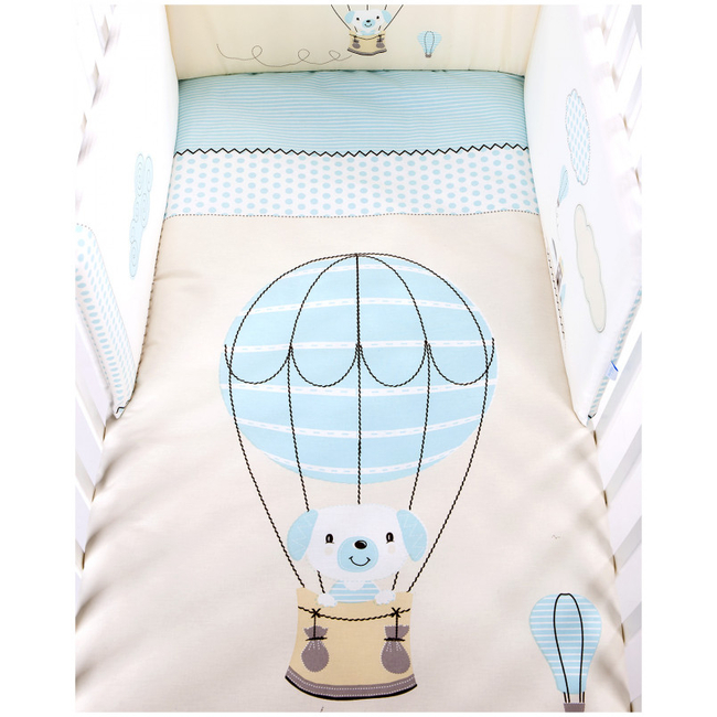 Kikka Boo Σετ Προίκας Μωρού Σεντόνια για Κούνια 3 τμχ 70x140 cm Puppy on Balloon 41101020078