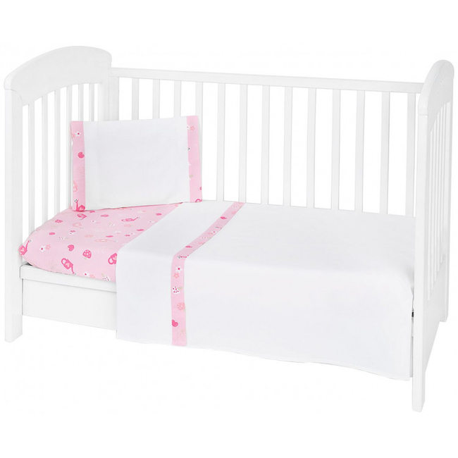 KikkaBoo 3 piece cot bed sheet 60 x 120 cm My Home 41101030114