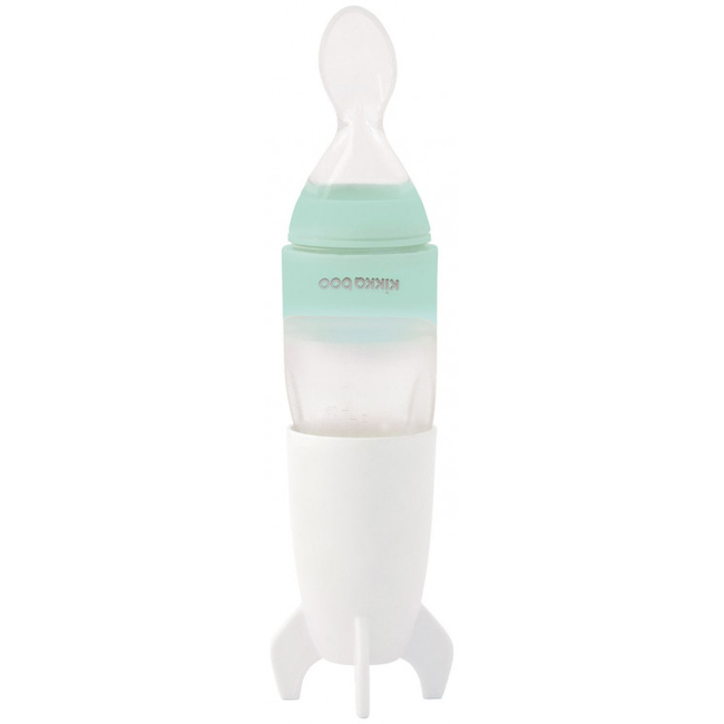 Kikka Boo Silicone squeeze feeding bottle with spoon 90ml Comet Pink 31302020064 [CLONE]