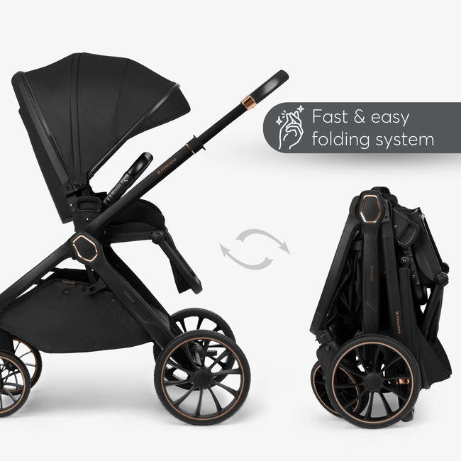 Kikka Boo Tiffany Μαύρο 2σε1 Καρότσι με Πορτ Μπεμπέ 31001020150