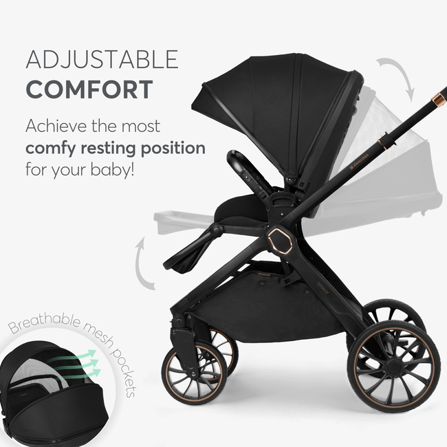 Kikka Boo Tiffany Μαύρο 2σε1 Καρότσι με Πορτ Μπεμπέ 31001020150