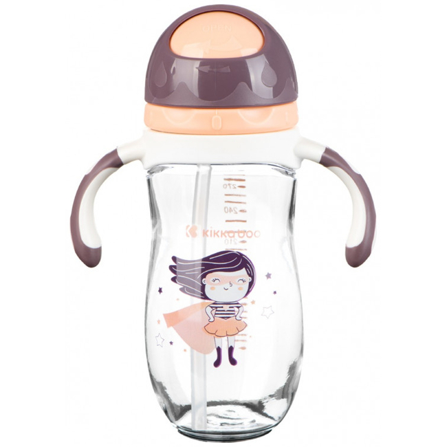 Kikka Boo Tritan sippy cup Εκπαιδευτικό Κύπελλο με καλαμάκι 12+m  300ml Supergirl 31302020062